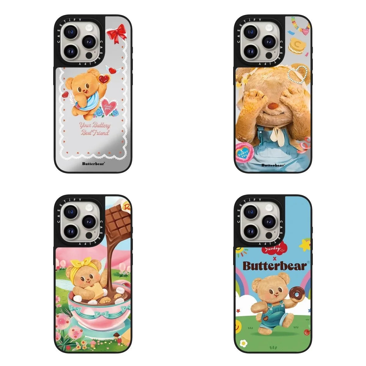For CASETi's new butter teddy bear iPhone 16 Promax glossy Apple phone case 15/14/13 cute cartoon bear For CASETi's new butter teddy bear iPhone 16 Promax glossy Apple phone case 15/14/13 cute cartoon bear